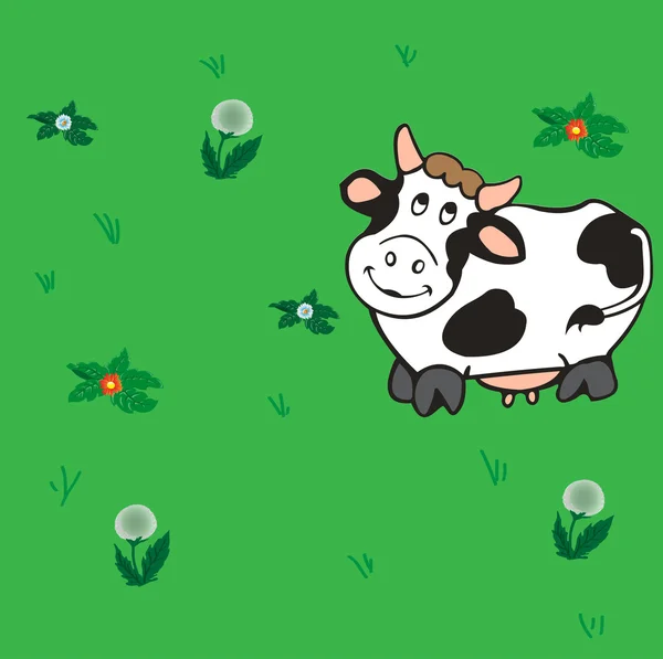 Vache sur la prairie. — Image vectorielle