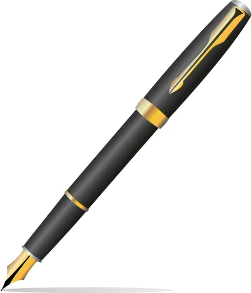 Black fountain pen. — Stock Vector