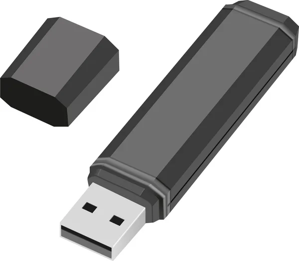 siyah usb flash sürücü.