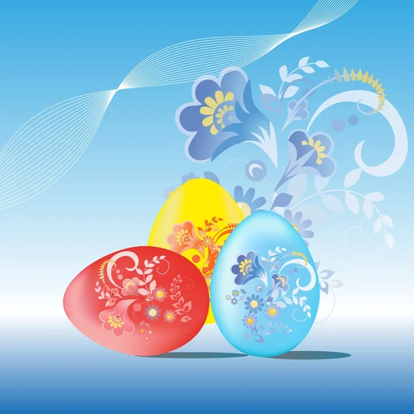Painted easter eggs. — Stock Vector