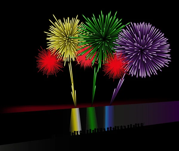 Fuegos artificiales de celebración . — Vector de stock