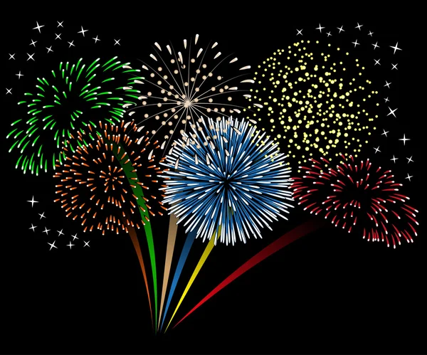 Hermosos fuegos artificiales . — Vector de stock