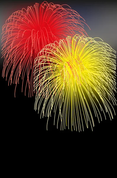 Fuegos artificiales coloridos festivos . — Vector de stock