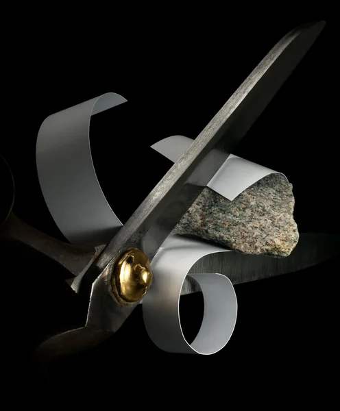Камень, ножницы, бумага . — стоковое фото