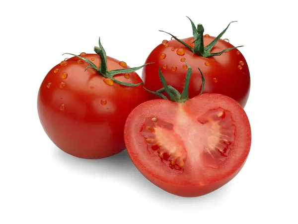 Drie rijpe tomaten. — Stockfoto