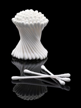 Pamuk tomurcukları siyah zemin