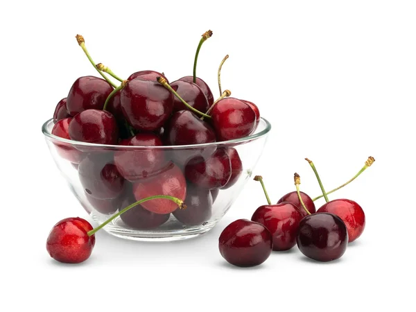 Sweet cherry v skleněná váza — Stock fotografie