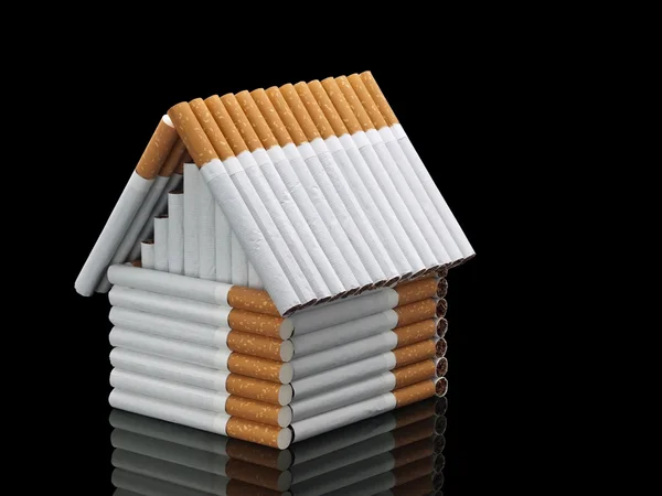 Huset av sigaretter. – stockfoto