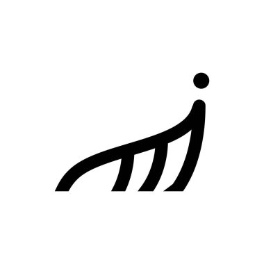 MJ harfi logo tasarım vektörü