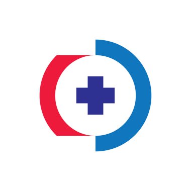 Artı logo tasarım vektörlü CD harfi