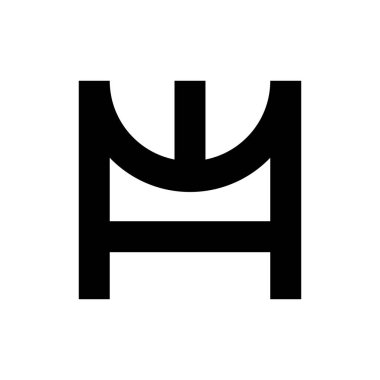 HW harfi veya WH harf logo tasarım vektörü