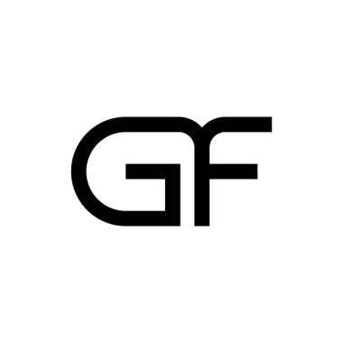 GF harfi logo tasarım vektörü