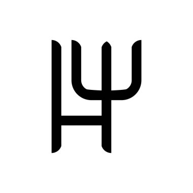 HW harfi veya WH harf logo tasarım vektörü