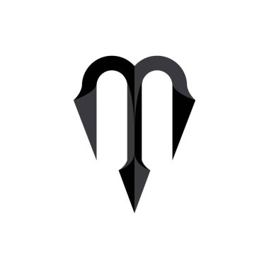 Ok logo tasarım vektörlü M harfi