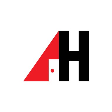 Kapı logosu tasarım vektörlü AH harfi