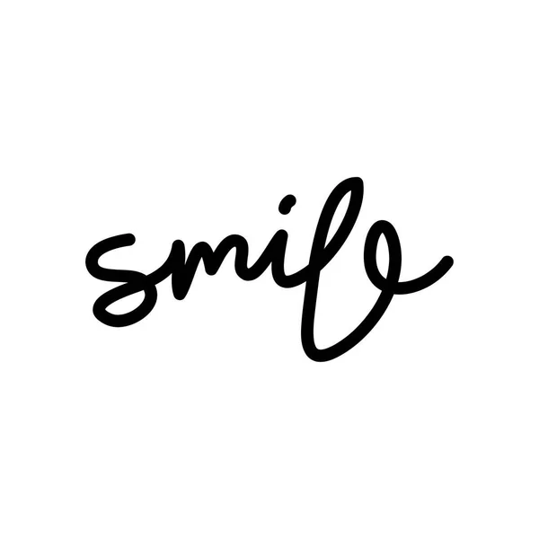 Smile Carta Manuscrito Logotipo Design Vetor — Vetor de Stock