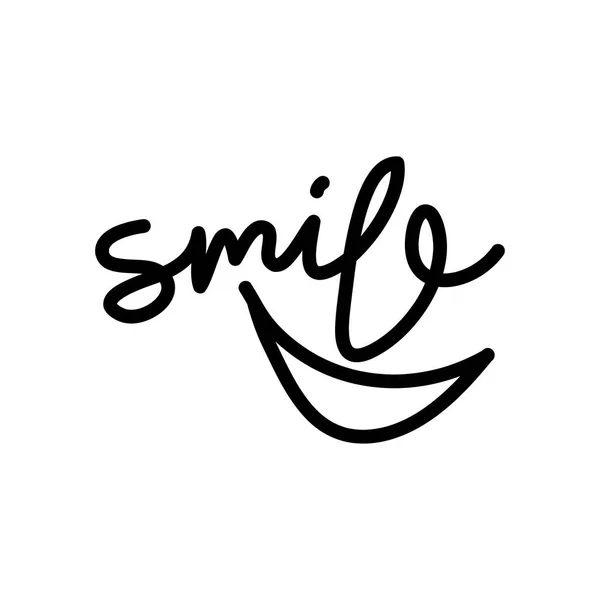 Smile Carta Manuscrito Logotipo Design Vetor — Vetor de Stock