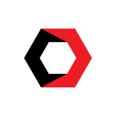 CD harfi logo tasarım vektörlü altıgen