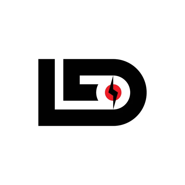 Led Letter Logo Design Vector — ストックベクタ