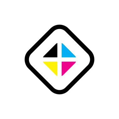 CMYK renk logo tasarımı ile kare