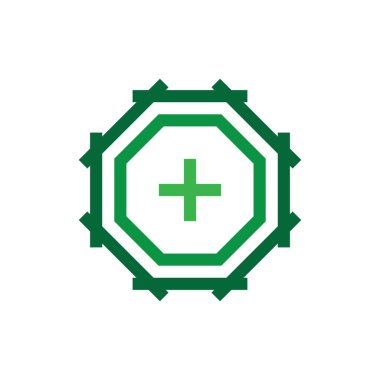 Artı logo tasarım vektörlü Octagon