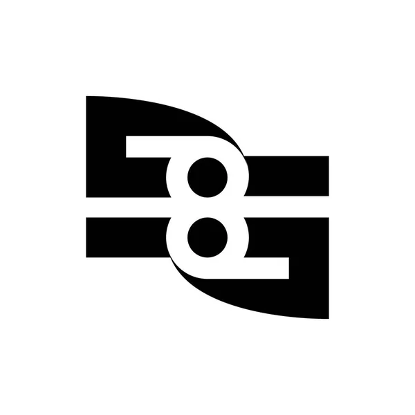 Lettre Avec Numéro Vecteur Conception Logo E8G — Image vectorielle