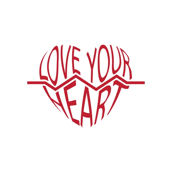 Love Your Heart Letter Design — Stockový vektor