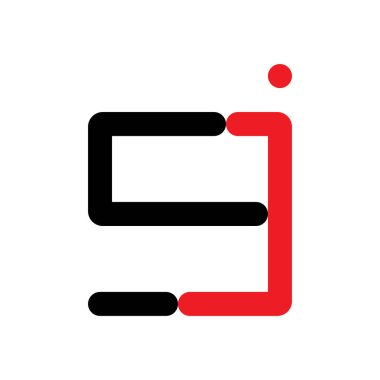 GJ harfi logo tasarım vektörü