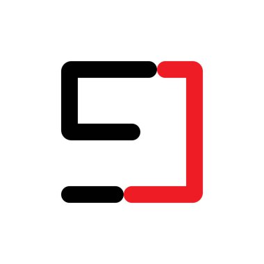 EJ harfi logo tasarım vektörü