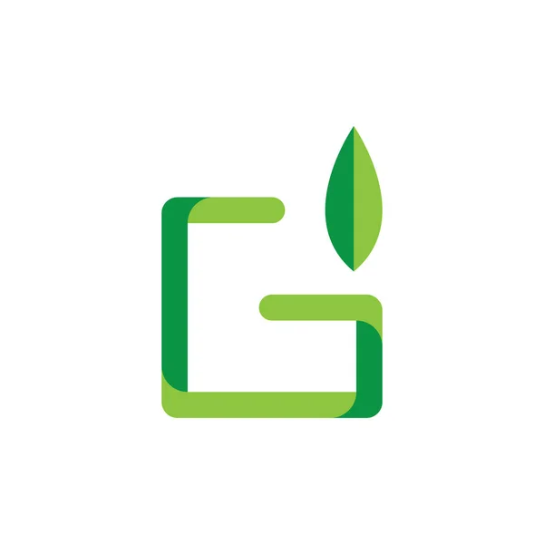 Litera Wektorem Projektowania Logo Liści — Wektor stockowy