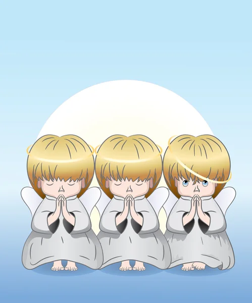 Tre angeli carini — Vettoriale Stock