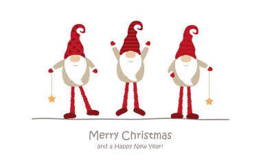 Mutlu noel tebrik kartları ile şirin cüceler