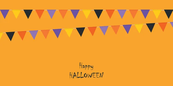 Fröhliche halloween orange Hintergrund mit Parteifahne — Stockvektor