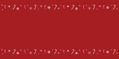 Kar taneleri ve şeker kamışlı kırmızı Noel afişi