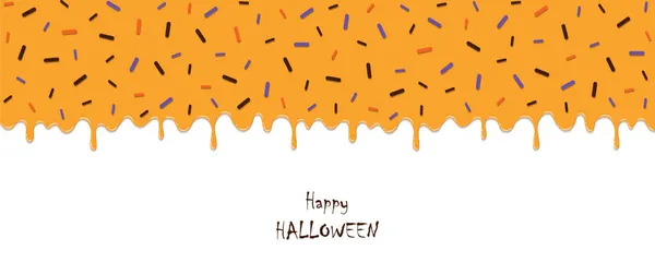 Heureux Halloween doux savoureux fond de glaçage fondante avec des écharpes — Image vectorielle