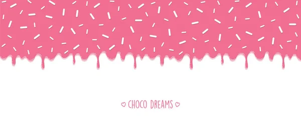 甜甜的融化巧克力糖衣背景巧克力梦想 — 图库矢量图片