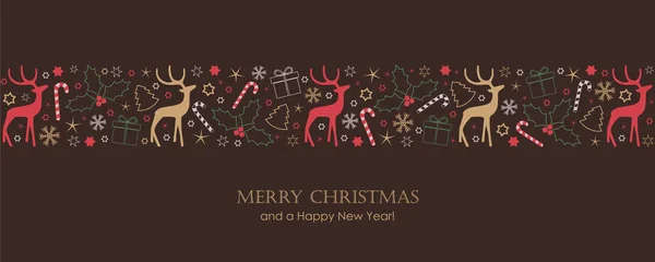 Geyik yıldızı hediyeli ve kar tanesi sınırlı Noel kartı.