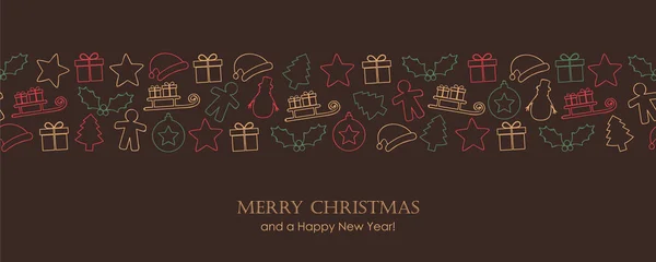 Kış dekorasyon sınırlı renkli noel kartı