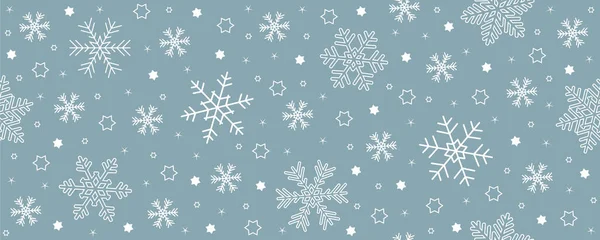 Fondo de copo de nieve sin costuras de Navidad blanco y azul — Archivo Imágenes Vectoriales