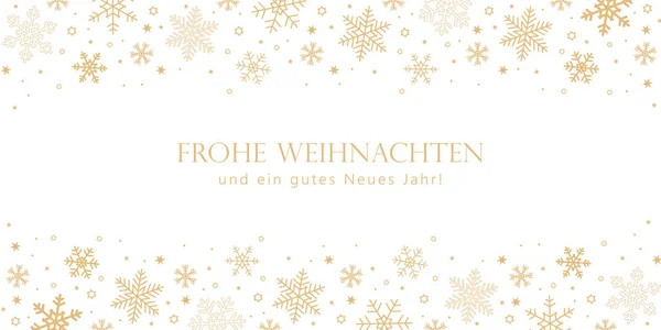 Helles Banner Weihnachtskarte mit Schneeflockenrand — Stockvektor