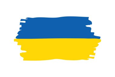 Soyut Ukrayna bayrağı beyaz arkaplanda izole edildi