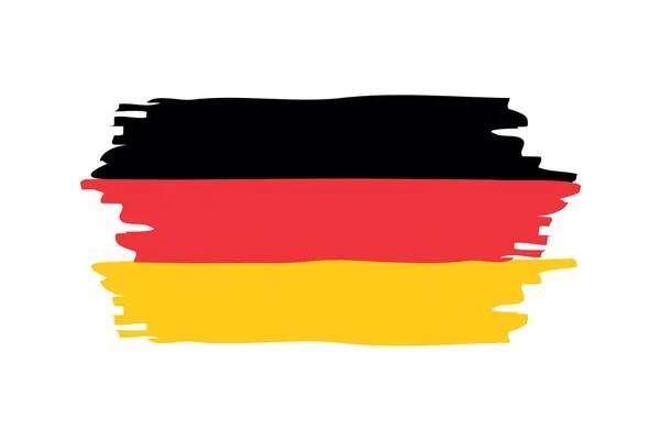 Einfache abstrakte Deutschlandfahne isoliert auf weißem Hintergrund — Stockvektor