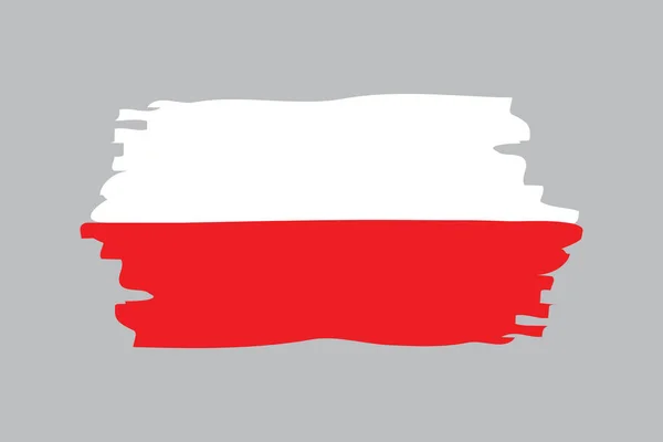 Einfache abstrakte Polenflagge isoliert auf weißem Hintergrund — Stockvektor