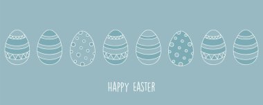 Mutlu Paskalya bayramı afişi tasarımları ve desenli yumurtalar