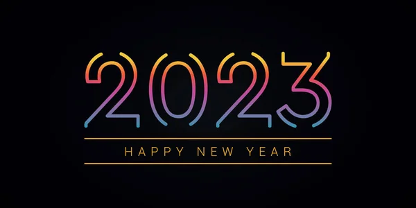 2023 년 다채 로운 타이포그래피 행복 한 새해 연휴 배경 — 스톡 벡터
