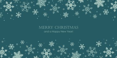 Kar taneleri sınırlı parlak noel kartı