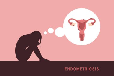 Endometriyozis teşhisi konan üzgün bir kız. Kadın sağlığı.