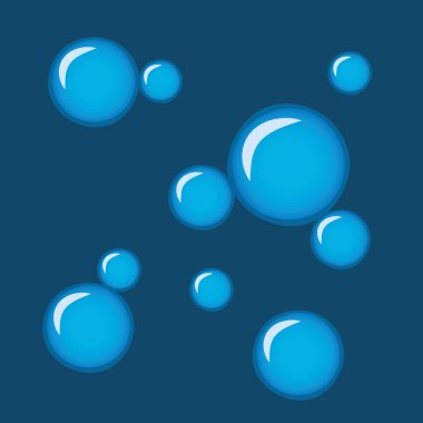 Beyaz arkaplanda izole edilmiş parlak mavi sabun köpükleri