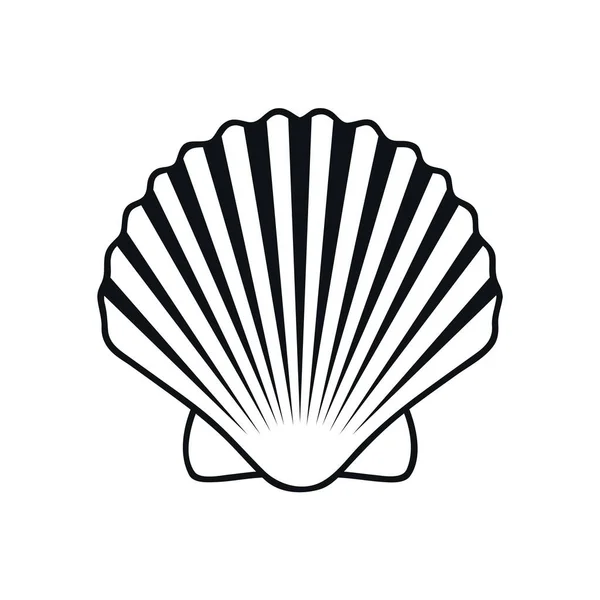 Контур морской раковины на белом фоне — стоковый вектор
