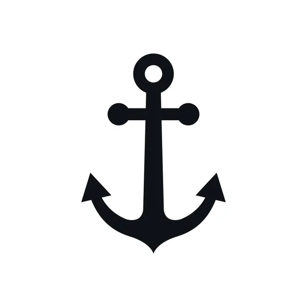 Anchor sea symbol isolated on white background vector — Vetor de Stock